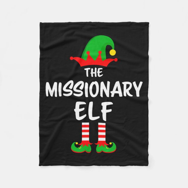 The Missionary Elf Matching Family Christmas  Fleece Blanket (Front)