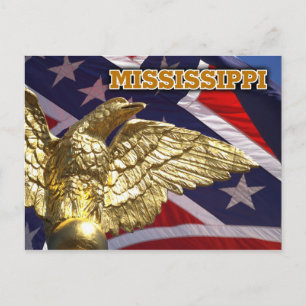 The Mississippi State flag and golden eagle Postcard