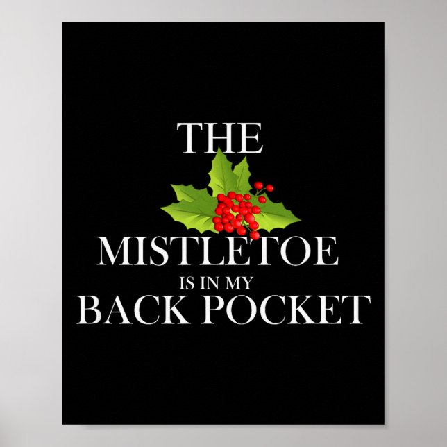 The Mistletoe Is In My Back Cket Funny Christmas S Poster (Front)