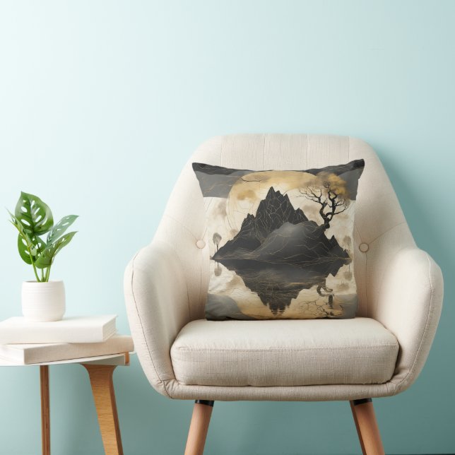 The Misty Mountain Black & Gold Cushion (Chair)