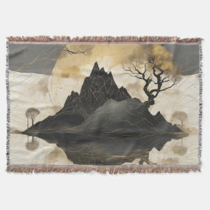 The Misty Mountain Black & Gold Throw Blanket