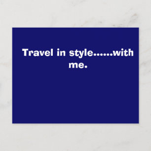 The MJJ Company., Travel in style......with me. Postcard