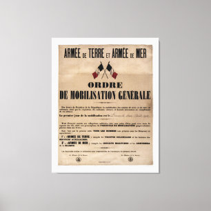 The Mobilisation in France on August 1, 1914 Canvas Print