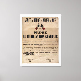 The Mobilisation in France on August 1, 1914 Canvas Print