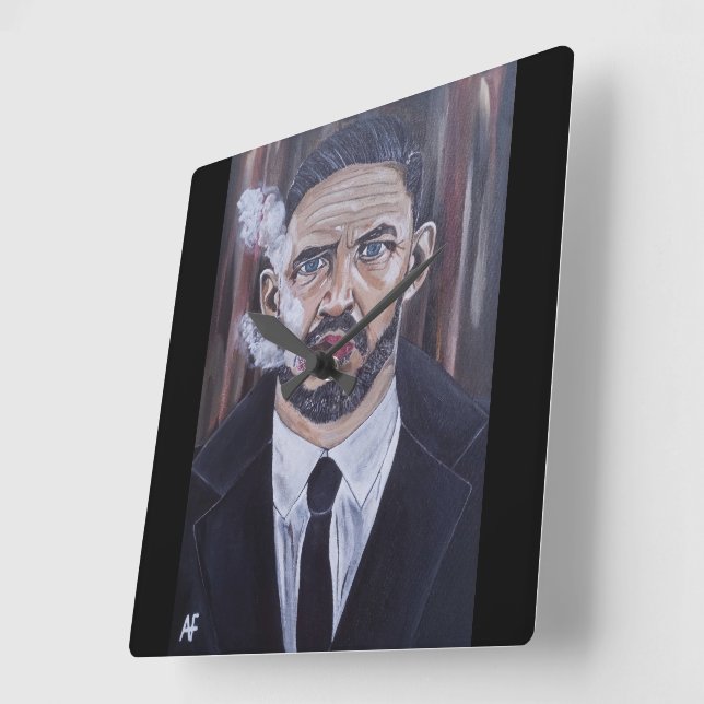 The Mobster Painting by Alfred Fox Square Wall Clock (Angle)