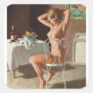 The Model Pin Up Art Square Sticker