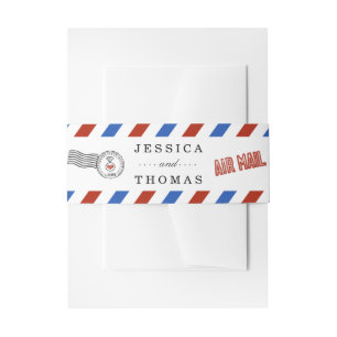 The Modern Airmail Wedding Collection Invitation Belly Band