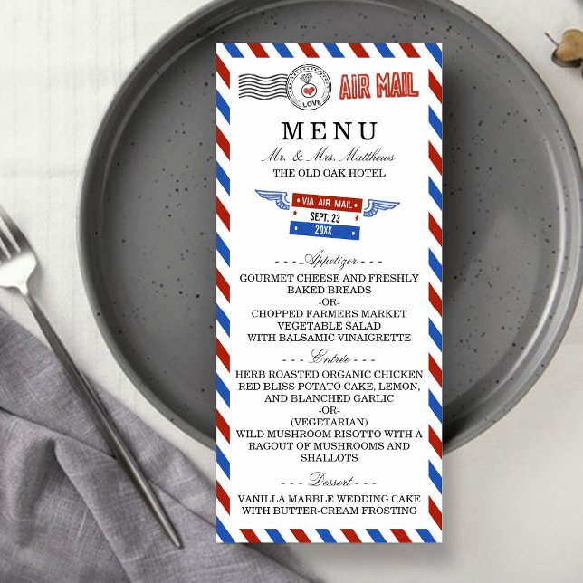 The Modern Airmail Wedding Collection Menu (Creator Uploaded)