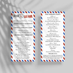 The Modern Airmail Wedding Collection - Program Rack Card