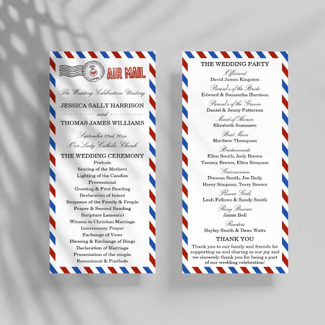 The Modern Airmail Wedding Collection - Program Rack Card (Creator Uploaded)