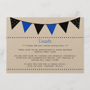 The Modern Blue Bunting Wedding Collection Enclosure Card