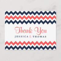 The Modern Chevron Wedding Collection Navy & Coral
