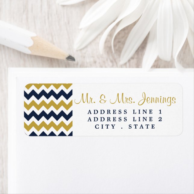The Modern Chevron Wedding Collection- Navy & Gold (Insitu)