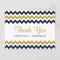 The Modern Chevron Wedding Collection- Navy & Gold