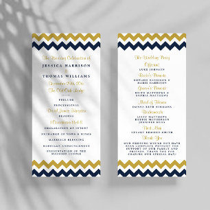 The Modern Chevron Wedding Collection- Navy & Gold Programme