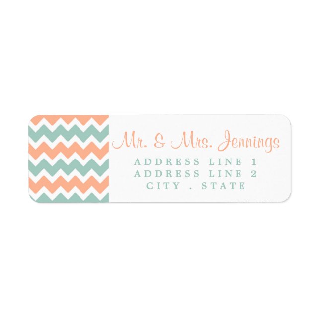 The Modern Chevron Wedding Collection Peach & Mint (Front)