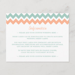 The Modern Chevron Wedding Collection Peach & Mint Enclosure Card