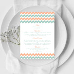 The Modern Chevron Wedding Collection Peach & Mint Menu<br><div class="desc">Simple yet elegant, the modern chevron wedding collection is a stunning design featuring a lovely zig-zag print in a peach, mint and white colour, which is perfect for any modern wedding celebration. These menu cards can be personalised for your special occasion and would make the perfect menu for your wedding,...</div>