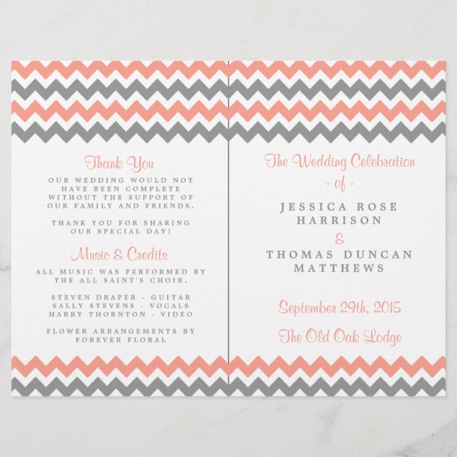 The Modern Chevron Wedding Collection- Pink & Grey (Front)