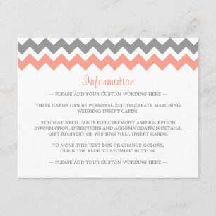 The Modern Chevron Wedding Collection- Pink & Grey Enclosure Card