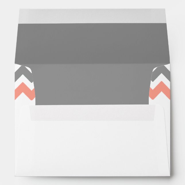 The Modern Chevron Wedding Collection- Pink & Grey Envelope (Back (Bottom))