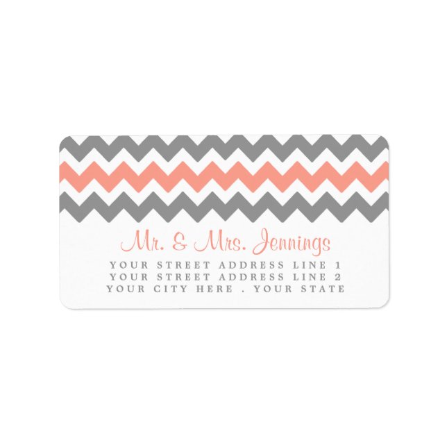 The Modern Chevron Wedding Collection- Pink & Grey Label (Front)