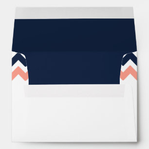 The Modern Chevron Wedding Collection- Pink & Navy Envelopes