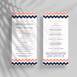 The Modern Chevron Wedding Collection- Pink & Navy Programme<br><div class="desc">Simple yet elegant, the modern chevron wedding collection is a stunning design featuring a lovely zig-zag print in a pink, navy and white colour, which is perfect for any modern wedding celebration. These programs can be personalised for your special occasion and would make the perfect order of service for your...</div>