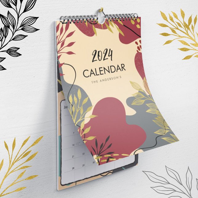 The Modern Foliage in Earthy Tones Family Calendar (Creator Uploaded)