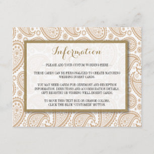 The Modern Paisley Wedding Collection - Brown Enclosure Card