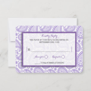 The Modern Paisley Wedding Collection - Purple RSVP Card