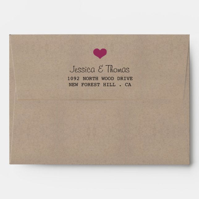 The Modern Pink Bunting Wedding Collection Envelope (Back (Top Flap))