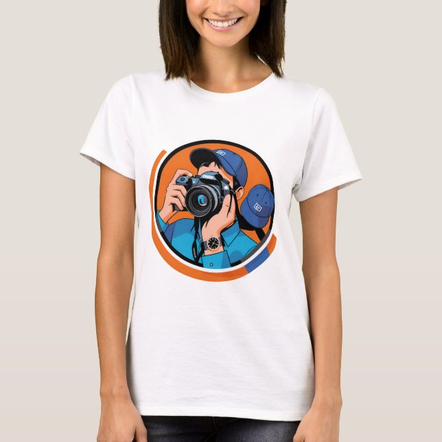 The Modern Shooter – Stylised Photographer Icon T-Shirt (Front)