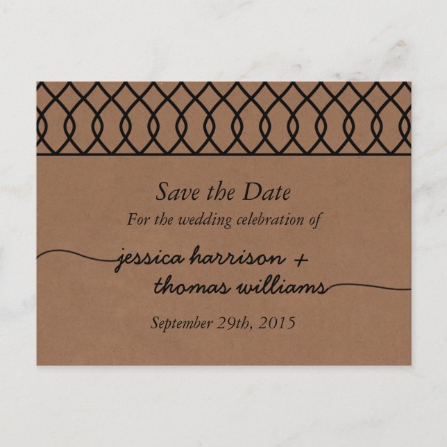 The Modern Whimsical Kraft Wedding Collection Announcement Postcard (Front)