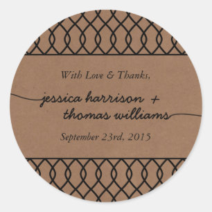 The Modern Whimsical Kraft Wedding Collection Classic Round Sticker