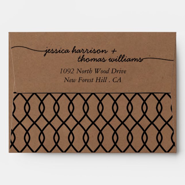 The Modern Whimsical Kraft Wedding Collection Envelopes (Back (Top Flap))