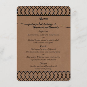 The Modern Whimsical Kraft Wedding Collection Menu