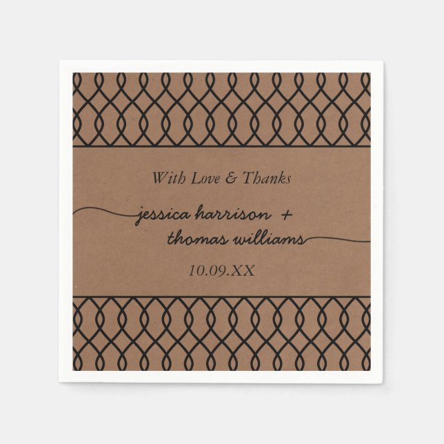 The Modern Whimsical Kraft Wedding Collection Napkin (Front)