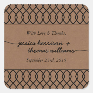 The Modern Whimsical Kraft Wedding Collection Square Sticker