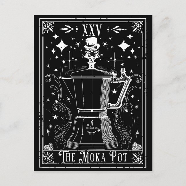 The Moka Pot Coffee Tarot Card (Front)