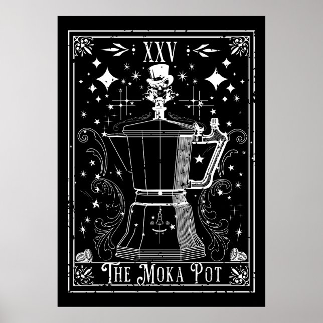 The Moka Pot Coffee Tarot Card Poster (Front)