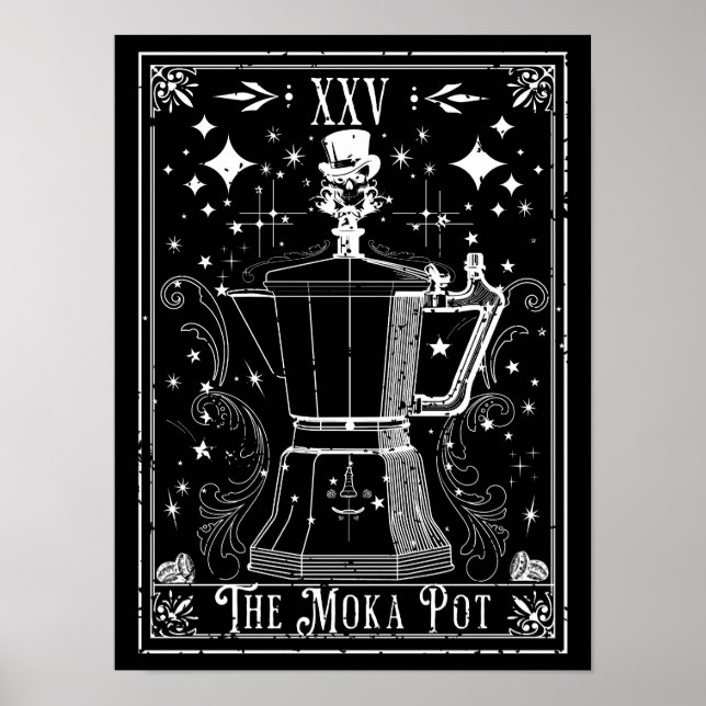 The Moka Pot Coffee Tarot Card Poster (Front)
