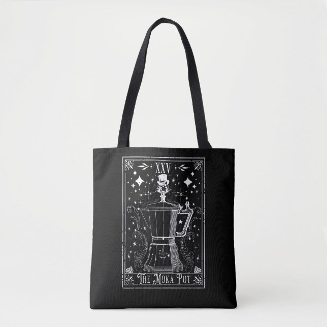 The Moka Pot Coffee Tarot Card Tote Bag (Front)