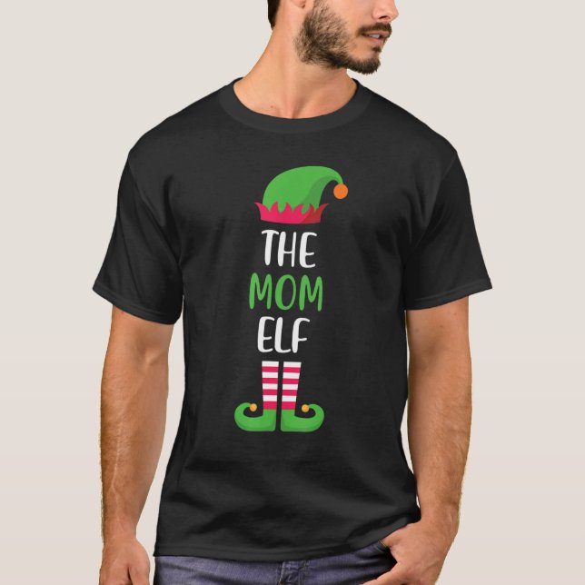 The Mom Elf Christmas Family Matching Group T-Shirt (Front)