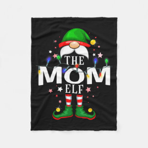The Mom Elf Christmas Family Pajama Party Fleece Blanket