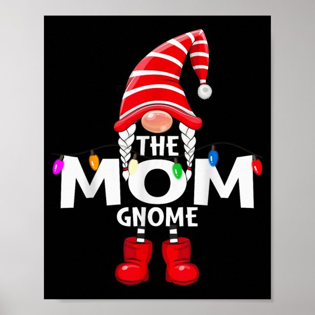 The Mom Gnome Christmas Matching Pajama  Poster (Front)