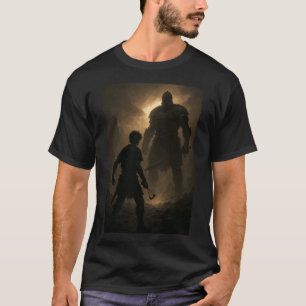 The Moment Before the Strike David vs Goliath retr T-Shirt