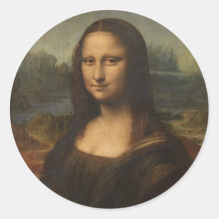 The Mona Lisa by Leonardo da Vinci Classic Round Sticker