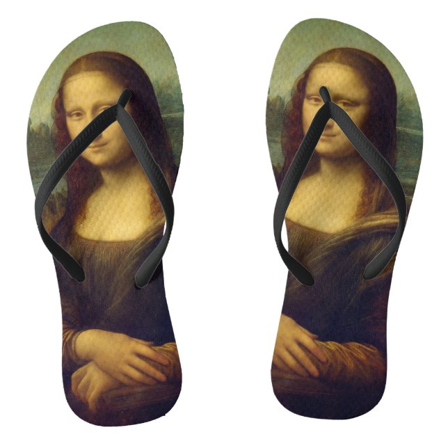 The Mona Lisa By Leonardo Da Vinci Flip Flops (Footbed)