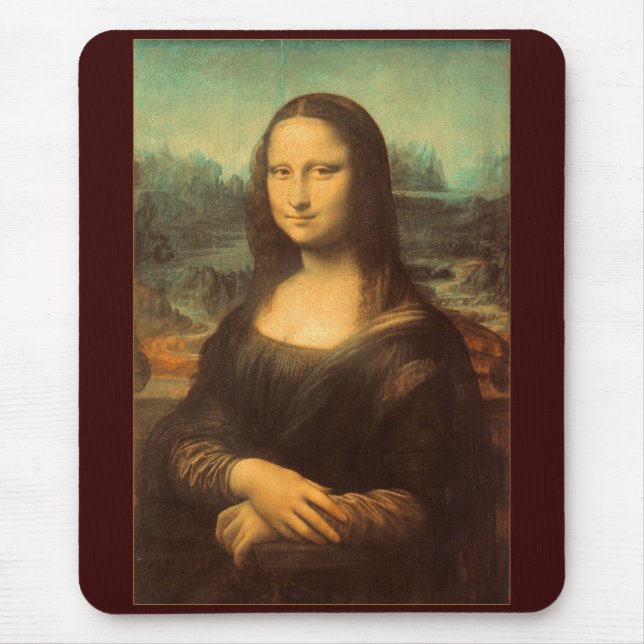 The Mona Lisa by Leonardo da Vinci Mouse Mat (Front)
